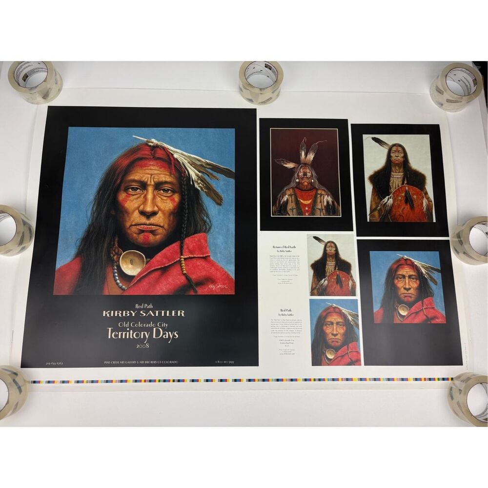 Kirby Sattler Red Path Territory Days Art Print Poster 28"x40" Native American